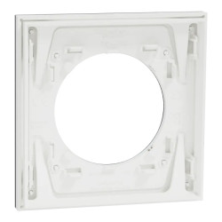 Odace Métal - plaque de finition 1 poste - effet Titane support blanc