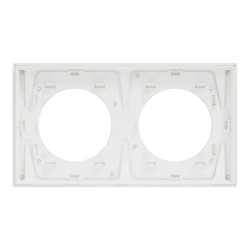 Odace Métal - plaque de finition 2 postes - effet Titane support blanc