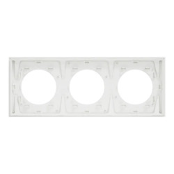 Odace Métal - plaque de finition 3 postes - effet Titane support blanc