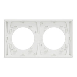 Odace Métal - plaque de finition 2 postes - effet Laiton support blanc