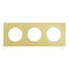 Odace Métal - plaque de finition 3 postes - effet Laiton support blanc