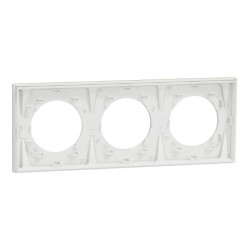 Odace Métal - plaque de finition 3 postes - effet Laiton support blanc