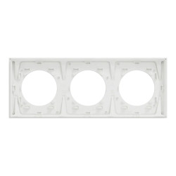 Odace Métal - plaque de finition 3 postes - effet Laiton support blanc