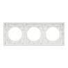 Odace Métal - plaque de finition 3 postes - effet Laiton support blanc