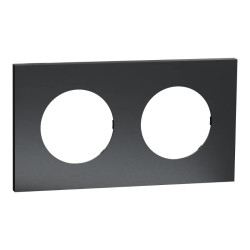 Odace M. plaque 2 postes perle noire