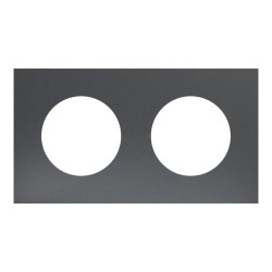 Odace M. plaque 2 postes perle noire