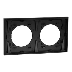 Odace M. plaque 2 postes perle noire