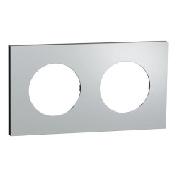 Odace M. plaque 2 postes Aluminium noir