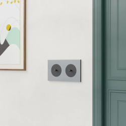 Odace M. plaque 2 postes Aluminium noir