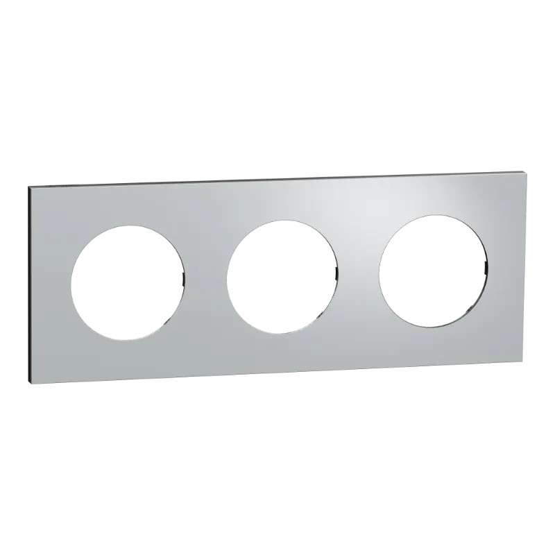Odace M. plaque 3 postes Aluminium noir