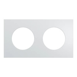 Odace M. plaque 2 postes Aluminium blanc