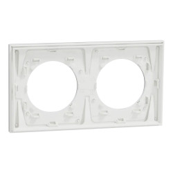 Odace M. plaque 2 postes Aluminium blanc