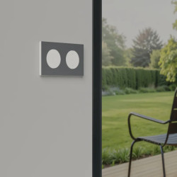 Odace M. plaque 2 postes Aluminium blanc