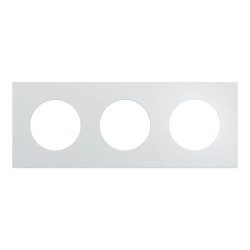 Odace M. plaque 3 postes Aluminium blanc