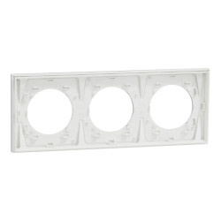 Odace M. plaque 3 postes Aluminium blanc