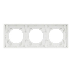 Odace M. plaque 3 postes Aluminium blanc