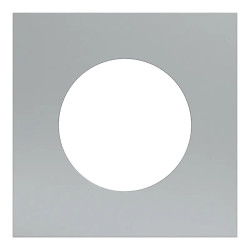 Odace Métal - plaque de finition 1 poste - effet Titane support noir