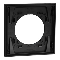 Odace Métal - plaque de finition 1 poste - effet Titane support noir