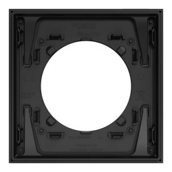 Odace Métal - plaque de finition 1 poste - effet Titane support noir