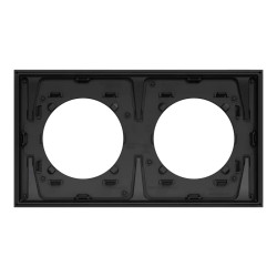 Odace Métal - plaque de finition 2 postes - effet Titane support noir