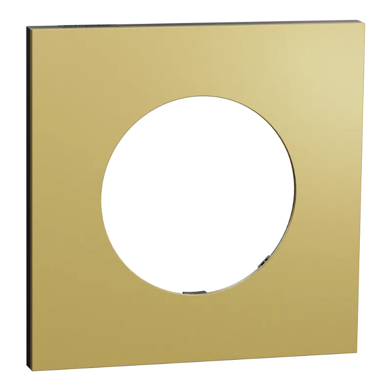 Odace Métal - plaque de finition 1 poste - effet Laiton support noir