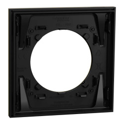 Odace Métal - plaque de finition 1 poste - effet Laiton support noir