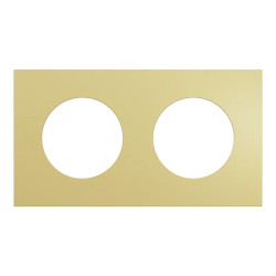 Odace Métal - plaque de finition 2 postes - effet Laiton support noir