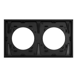 Odace Métal - plaque de finition 2 postes - effet Laiton support noir