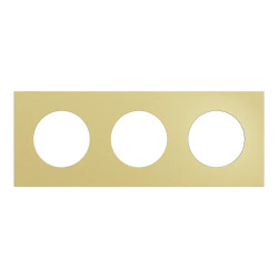 Odace Métal - plaque de finition 3 postes - effet Laiton support noir