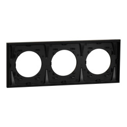 Odace Métal - plaque de finition 3 postes - effet Laiton support noir