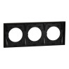 Odace Métal - plaque de finition 3 postes - effet Laiton support noir