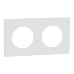 Odace - lot de 84 plaques de finition 2 postes - couleur Blanc craie