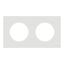 Odace - lot de 84 plaques de finition 2 postes - couleur Blanc craie