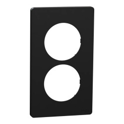 Odace Architecte - plaque 2 postes entraxe spécifique 57mm - Noir onyx