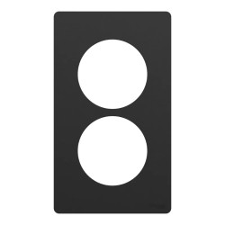 Odace Architecte - plaque 2 postes entraxe spécifique 57mm - Noir onyx