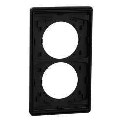 Odace Architecte - plaque 2 postes entraxe spécifique 57mm - Noir onyx