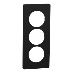 Odace Architecte - plaque 3 postes entraxe spécifique 57mm - Noir onyx