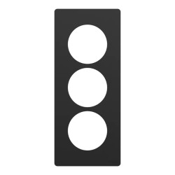 Odace Architecte - plaque 3 postes entraxe spécifique 57mm - Noir onyx