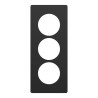 Odace Architecte - plaque 3 postes entraxe spécifique 57mm - Noir onyx