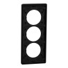 Odace Architecte - plaque 3 postes entraxe spécifique 57mm - Noir onyx