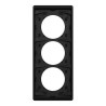 Odace Architecte - plaque 3 postes entraxe spécifique 57mm - Noir onyx