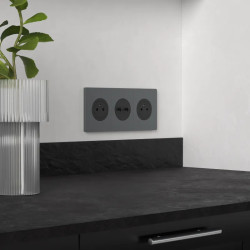 Odace Architecte - plaque de finition centrale - effet Titane