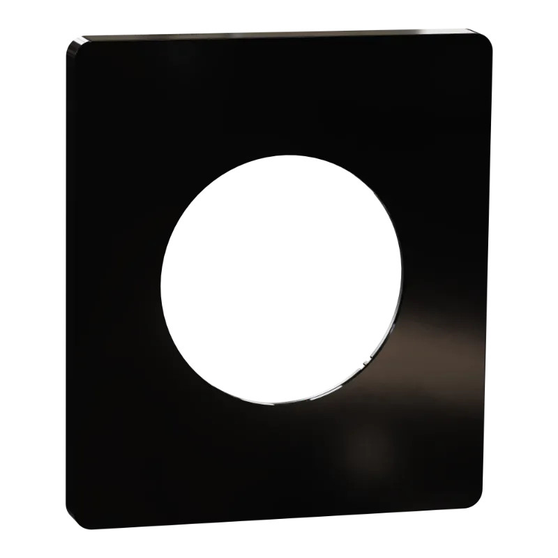 Odace Architecte - plaque de finition 1 poste - Noir émaillé