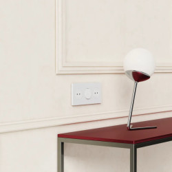 Odace Architecte - plaque de finition centrale - effet Céramique Blanc