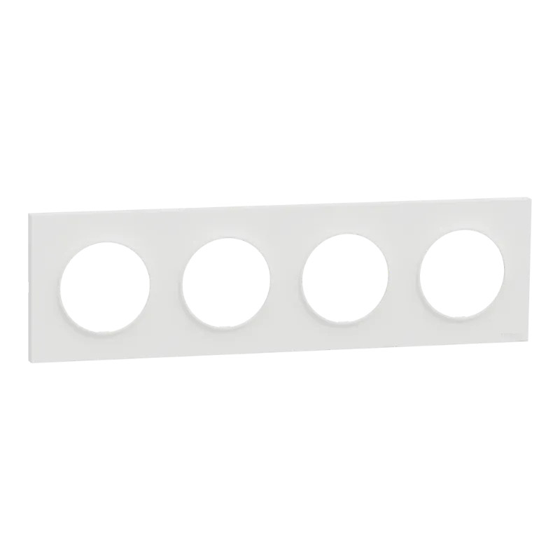 Odace Origine - plaque de finition 4 postes - couleur blanc