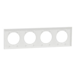 Odace Origine - plaque de finition 4 postes - couleur blanc