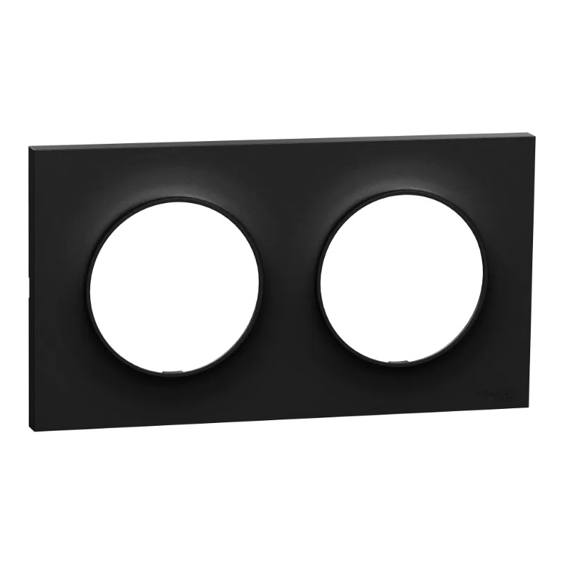 Odace Origine - plaque de finition 2 postes - couleur noir