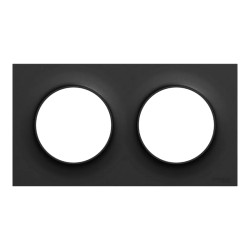 Odace Origine - plaque de finition 2 postes - couleur noir