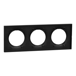 Odace Origine - plaque de finition 3 postes - couleur noir