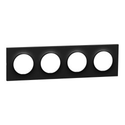 Odace Origine - plaque de finition 4 postes - couleur noir